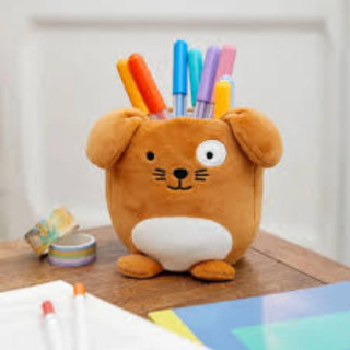 CAŠA ZA OLOVKE,Fluffy Woof,brown,plastic/fabric 