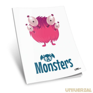 SVESKA  A5 52L UNIV.MONSTERS KARO 