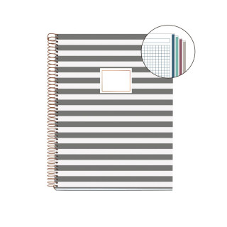 SVESKA A4 120 SQU STRIPES ROSE GREY MR 