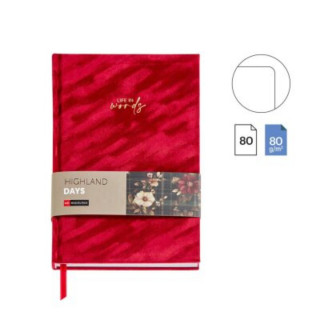 SVESKA A5 PLAIN RED VELVET H.DAYS MR8293 