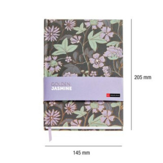 SVESKA A5 PLAIN FLOWERS GOLDEN JAZMIN MR8305 