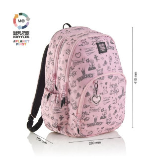 RUKSAK ŠKOLSKI OSLO RECYC.NOTBORING PINK 3COMP 