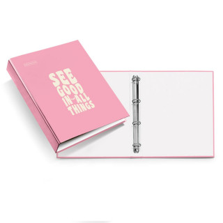 PINK FASCIKLA W/ O40MM RINGS MESSAGES PIN 