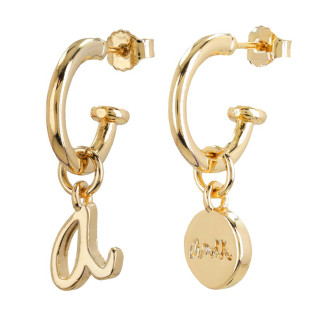 NAUŠNICE POZLAĆENE LOGO HOOP 33800-636G 