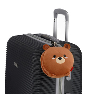 TRAVEL PILLOW WITH EYE MASK MY TRAVEL BUDDY TEDDY BEAR 