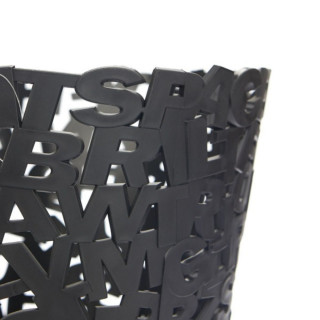 Korpa za otpatke, Letters, crni, plastic 