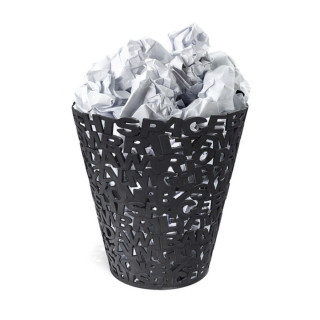 Korpa za otpatke, Letters, crni, plastic 
