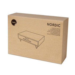 Stalak za monitor,  Nordic, drawer, bijeli 