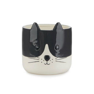 Saksija, Kitty, crni/bijeli, ceramic 