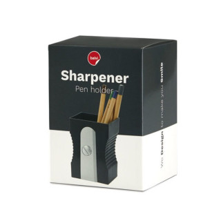 Čaša za olovke, Sharpener, crni, plastic 