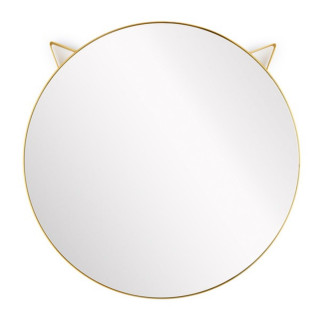 Zidno ogledalo, Cat, round, golden, metal 