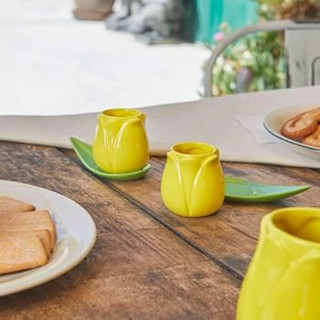ŠOLJE ZA KAFU SET ,Tulip,yellow,x2,ceramic 
