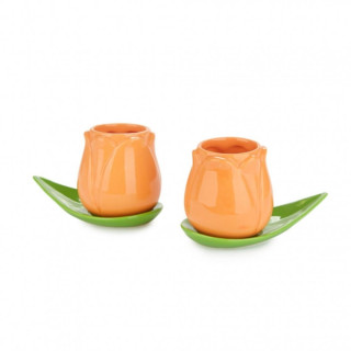 ŠOLJE ZA KAFU SET ,Tulip,orange,x2,ceramic 