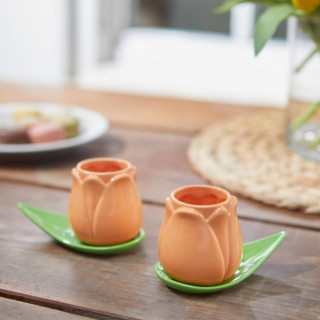 ŠOLJE ZA KAFU SET ,Tulip,orange,x2,ceramic 