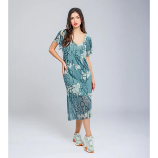 MIDI HALJINA KRATKIH RUKAVOVA -ZELENA - L/XL 40278-201 