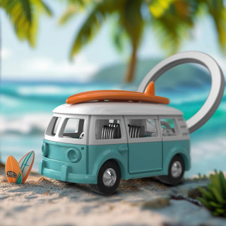 PRIVJESAK ZA KLJUČEVE-METAL- On The Road  - Boys Toys Surfer Van 