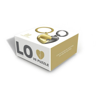 PRIVJESAK ZA KLJUČEVE-METAL- Love  -Puzzle Heart Shiny Bullet + Gold Finish 