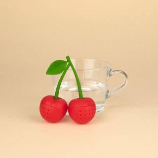 DVOSTRUKI INFUZER ZA ČAJ CHERRY RED SILIKON 