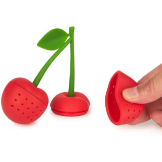 DVOSTRUKI INFUZER ZA ČAJ CHERRY RED SILIKON 