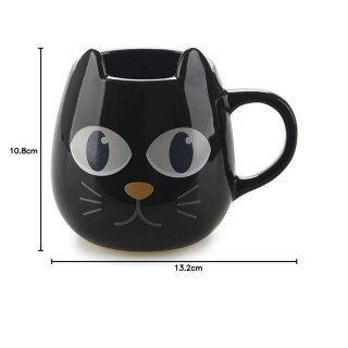 SET ŠOLJICA ZA KAFU WAKE CAT X2 BLACK KERAMIKA 