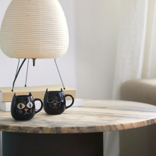 SET ŠOLJICA ZA KAFU WAKE CAT X2 BLACK KERAMIKA 