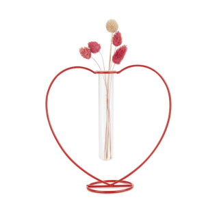 VAZA LOVE SILHOUETTE RED 15CM METAL/GLA 