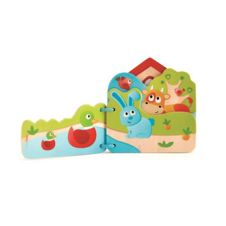 Hape drvena edukativna knjiga farma H0046 