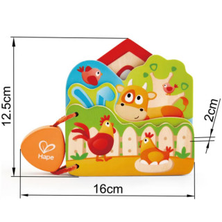 Hape drvena edukativna knjiga farma H0046 