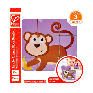 Hape puzzle kocke 6 slika Jungle H1619 