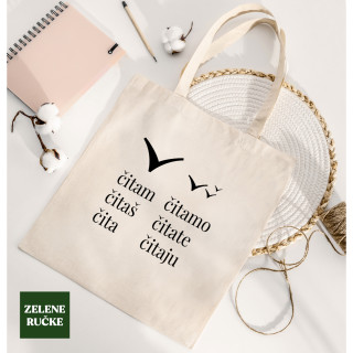 TORBA ZA ŠOPING BOMBAŽ ZELENE RUČKE C/B PRINT 