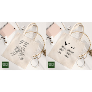 TORBA ZA ŠOPING BOMBAŽ ZELENE RUČKE C/B PRINT 