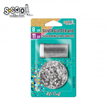 KRAFT S-COOL GLITER SREBRNI+KONFETE SC1932 