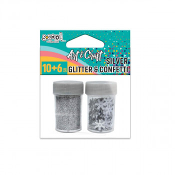 KRAFT UKRASNI GLITER KONFETI SILVER SC2593 