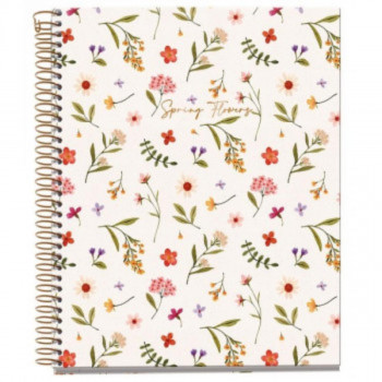 SVESKA A5 120 SQU CREAM SP.FLOWERS 