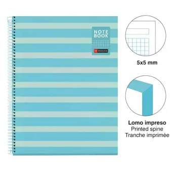 SVESKA A4 80 SQU BETWEEN THE LINES SKY BLUE 