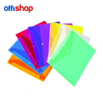 FASCIKLA KOVERTA A4 TRANSPARENT COLORS OFFISHOP 