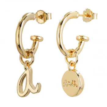 NAUŠNICE POZLAĆENE LOGO HOOP 33800-636G 