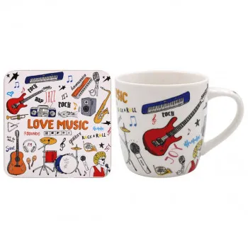 ŠOLJA I PODMETAČ LOVE MUSIC LP95545 