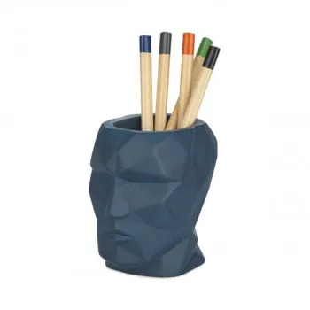 Čaša za olovke, The Head, blue, concrete 