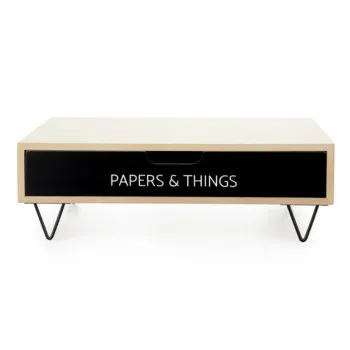 Stalak za monitor, Nordic Papers, drawer, crni, wood 