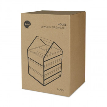 Organizer za nakit, House, crni, wood/metal 