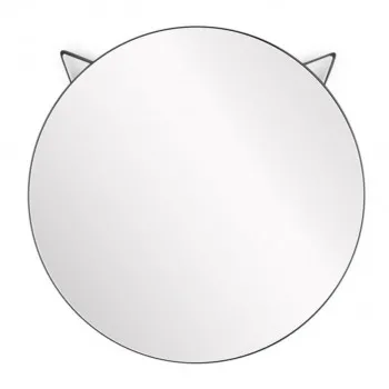 Zidno ogledalo, Cat, round, crni, metal 