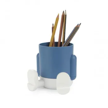 Čaša za olovke, Mr.Sitty, blue/bijeli, plastic 