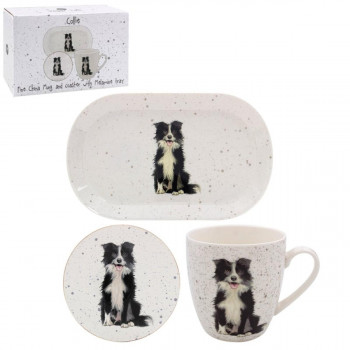 SET ŠOLJA PODMETAČ I TACNA COLLIE LP95619 