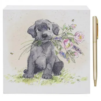BLOK ZA PORUKE DOG WITH FLOWERS 