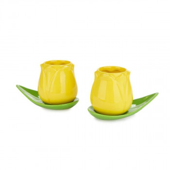 ŠOLJE ZA KAFU SET ,Tulip,yellow,x2,ceramic 