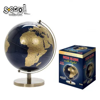 GLOBUS GOLD-BLUE 25CM PVC WITH LIGHT 