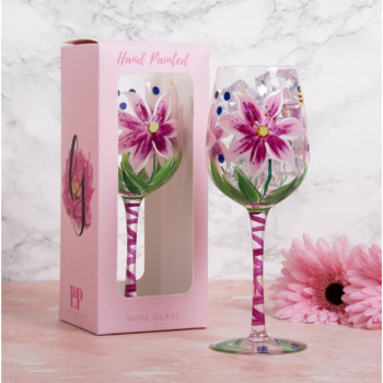 ČAŠA ZA VINO PINK LILLIES LP74529 