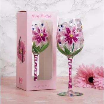 ČAŠA ZA VINO PINK LILLIES LP74529 