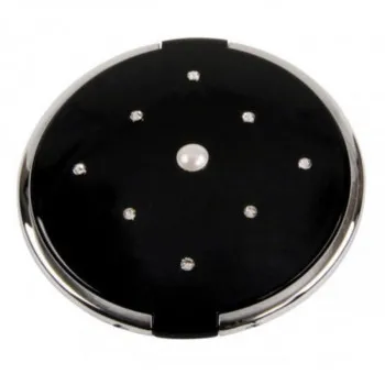 OGLEDALCE KRUG RASUTI KRISTALI CRNO x7 